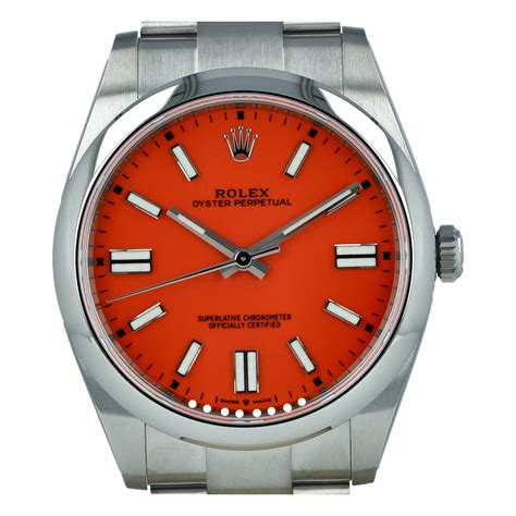 rolex 41mm coral red|rolex oyster perpetual watch.